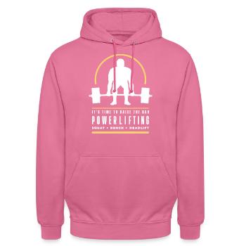 Powerlifting Deadlift | Gym | Workout | Strongman - Unisex Hoodie - pink - Front - Alina (178cm) & Michal (187cm)