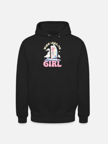Windsurfen Windsurfen Mädchen - Unisex Hoodie - Schwarz