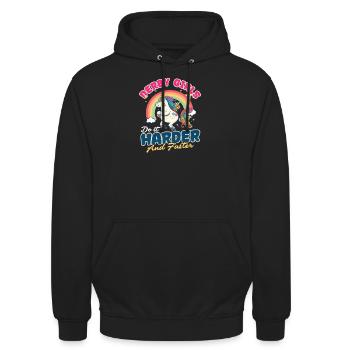 Roller Derby : faites-le plus fort et plus vite - Sweat-shirt à capuche unisexe - noir - Devant - Alina (178cm) & Michal (187cm)