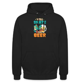 Roller Derby Skate pour la bière - Sweat-shirt à capuche unisexe - noir - Devant - Alina (178cm) & Michal (187cm)