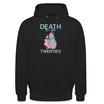 Death To My Twenties 2 - Unisex Hoodie - Schwarz - Vorne - Alina (178cm) & Michal (187cm)