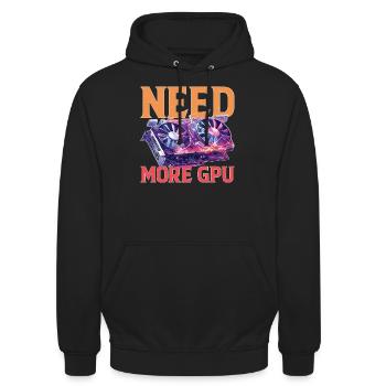 Need More GPU 9 - Unisex Hoodie - black - Front - Alina (178cm) & Michal (187cm)