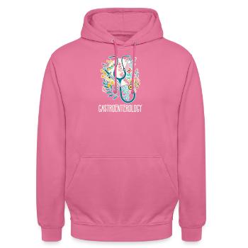 GI-Krankenschwester Gastroenterologie - Unisex Hoodie - Pink - Vorne - Alina (178cm) & Michal (187cm)