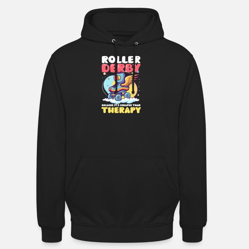 Roller Derby Cheaper Therapy - Unisex Hoodie - black