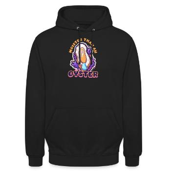 Auster feuchter als eine Auster - Unisex Hoodie - Schwarz - Vorne - Alina (178cm) & Michal (187cm)