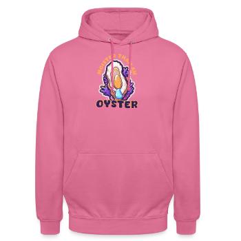 Auster feuchter als eine Auster - Unisex Hoodie - Pink - Vorne - Alina (178cm) & Michal (187cm)