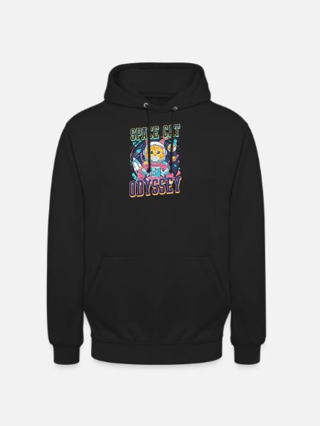 Cat Astronaut Space Cat Odyssey - Unisex Hoodie - black