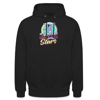 Gymnastik auf der Suche nach den Sternen - Unisex Hoodie - Schwarz - Vorne - Alina (178cm) & Michal (187cm)