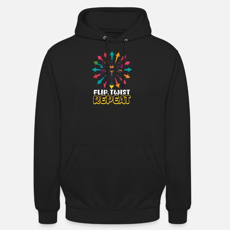 Gymnastics Flip, Twist, Repeat - Unisex Hoodie - black