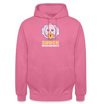 Oyster Shuck Responsibly - Unisex Hoodie - pink - Front - Alina (178cm) & Michal (187cm)