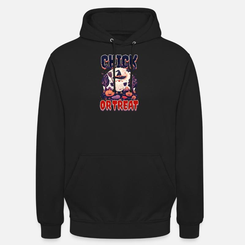 Halloween Huhn Küken oder Leckerli - Unisex Hoodie - Schwarz