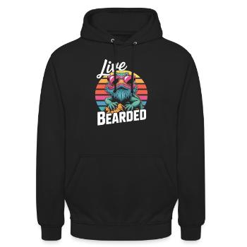 Live Bearded! Bearded Dragon Reptile Terraristics - Unisex Hoodie - black - Front - Alina (178cm) & Michal (187cm)