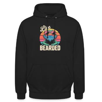 Live Bearded! Bearded Dragon Reptile Terraristics - Unisex Hoodie - black - Front - Alina (178cm) & Michal (187cm)