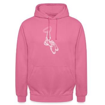 Chaussures d’escalade T-shirt cadeau grimpeurs - Sweat-shirt à capuche unisexe - rose - Devant - Alina (178cm) & Michal (187cm)