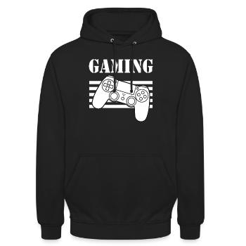 GAMING 365 Gamer Tee Cute Gaming Gamers Games - Sweat-shirt à capuche unisexe - noir - Devant - Alina (178cm) & Michal (187cm)