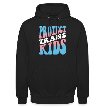 Protect Trans Kids - Unisex Hoodie - Schwarz - Vorne - Alina (178cm) & Michal (187cm)