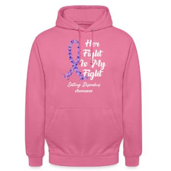 Son combat est mon combat dans cette famille que nous combattons - Sweat-shirt à capuche unisexe - rose - Devant - Alina (178cm) & Michal (187cm)