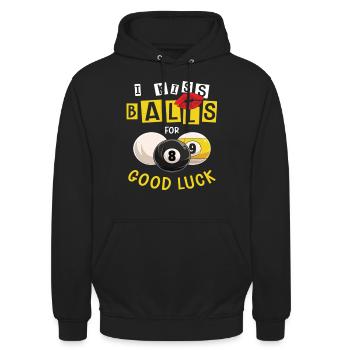Pocketologist Billard Billard 8 Ball - Sweat-shirt à capuche unisexe - noir - Devant - Alina (178cm) & Michal (187cm)