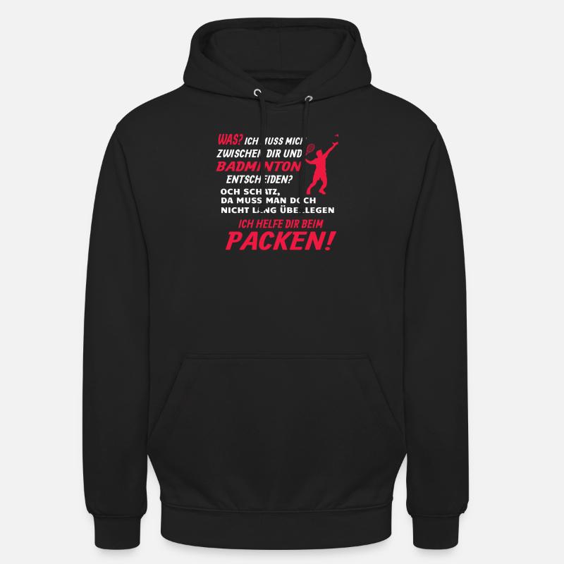 Badminton Geschenkidee Sport Design - Unisex Hoodie - Schwarz