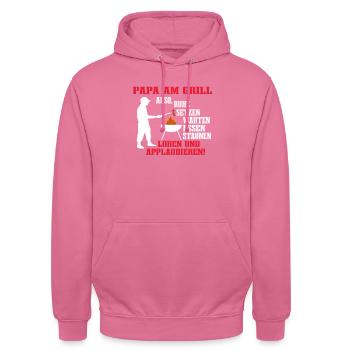 Grillen und Camper Geschenkidee - Unisex Hoodie - Pink - Vorne - Alina (178cm) & Michal (187cm)