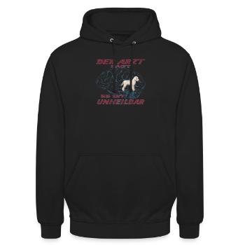 Hundezubehör Pudel Hundebesitzer - Unisex Hoodie - Schwarz - Vorne - Alina (178cm) & Michal (187cm)