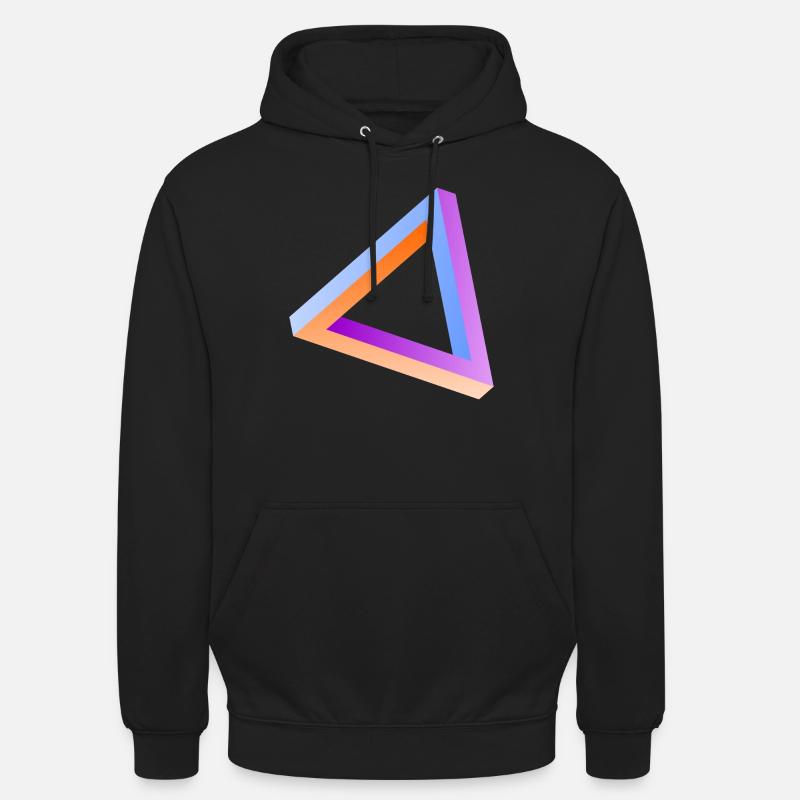 Illusion d'optique triangle impossible - Sweat-shirt à capuche unisexe - noir