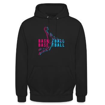 Basketball - Unisex Hoodie - Schwarz - Vorne - Alina (178cm) & Michal (187cm)