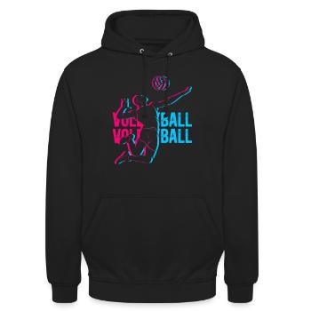 Volleyball - Unisex Hoodie - Schwarz - Vorne - Alina (178cm) & Michal (187cm)