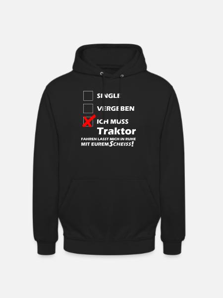 Traktor Single - Unisex Hoodie - Schwarz