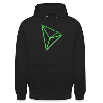 Tron TRX Tronix Coin Cryptocurrency Blockchhain - Unisex Hoodie - black - Front - Alina (178cm) & Michal (187cm)