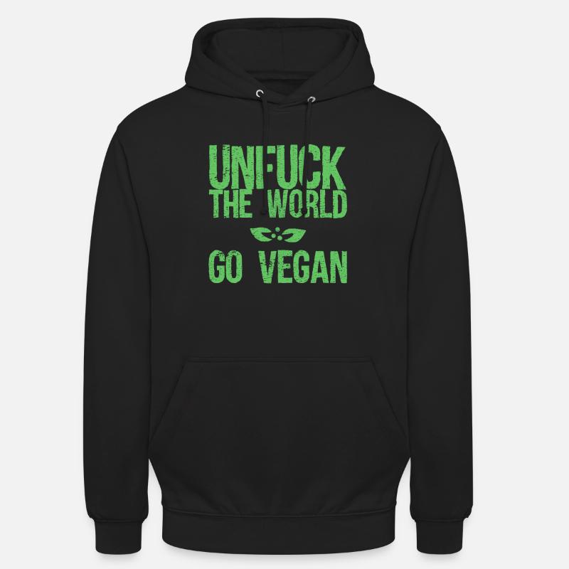 Végétalien végétalien - Sweat-shirt à capuche unisexe - noir