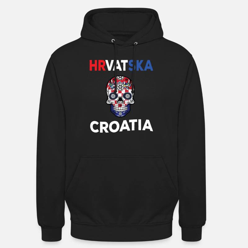 Croatie - Sweat-shirt à capuche unisexe - noir