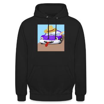 Freddie the car - Unisex Hoodie - black - Front - Alina (178cm) & Michal (187cm)