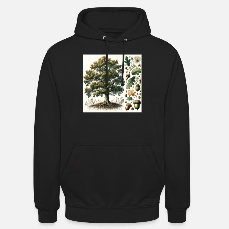 Eiche Botanik - Unisex Hoodie - Schwarz