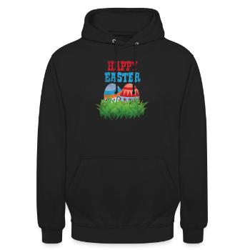 Ostern Ostereier Osterhase Jesus Osterfest Christ - Unisex Hoodie - Schwarz - Vorne - Alina (178cm) & Michal (187cm)