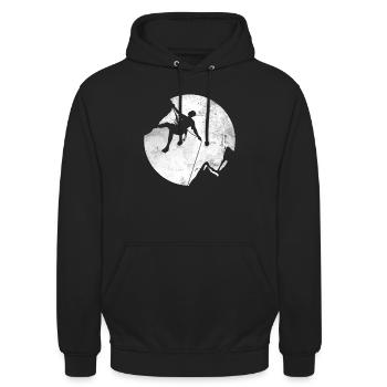 Boulderer grimpeur cadeau escalade bloc - Sweat-shirt à capuche unisexe - noir - Devant - Alina (178cm) & Michal (187cm)