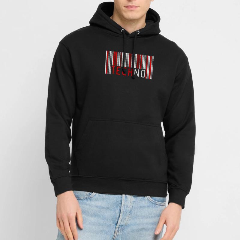 Code barre techno Sweat-shirt à capuche unisexe