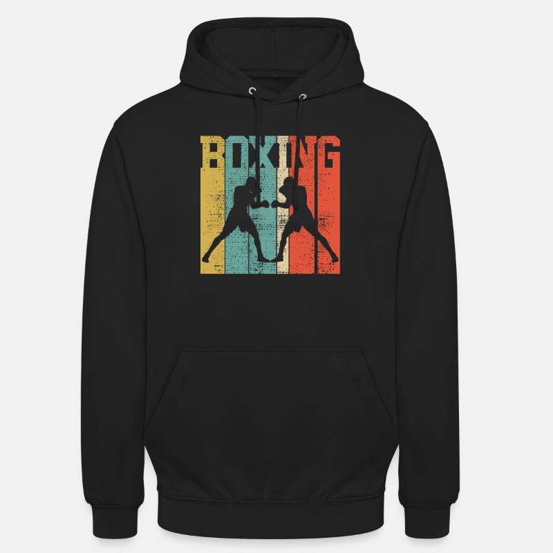 Boxe rétro - Sweat-shirt à capuche unisexe - noir