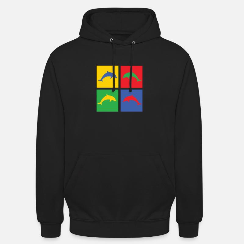 dauphin - Sweat-shirt à capuche unisexe - noir