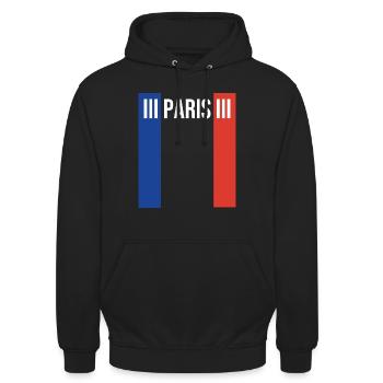 Paris 3ème arrondissement Paris Souvenir - Sweat-shirt à capuche unisexe - noir - Devant - Alina (178cm) & Michal (187cm)
