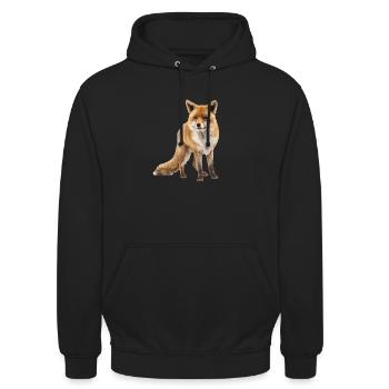 Fuchs - Unisex Hoodie - Schwarz - Vorne - Alina (178cm) & Michal (187cm)