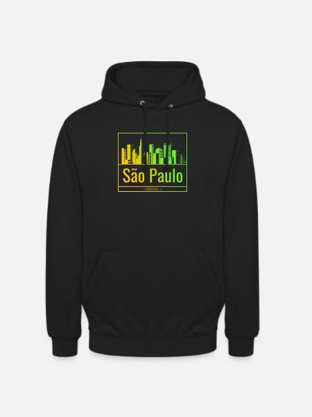 São Paulo skyline in neon gradient - Unisex Hoodie - black