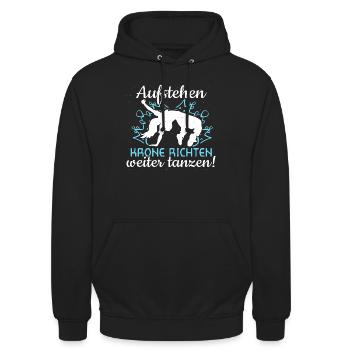Weiter tanzen! - Tänzerin Tänzer Tanzen - Unisex Hoodie - Schwarz - Vorne - Alina (178cm) & Michal (187cm)