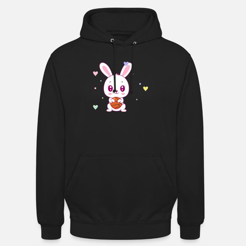 Mignon lapin de basket - Sweat-shirt à capuche unisexe - noir