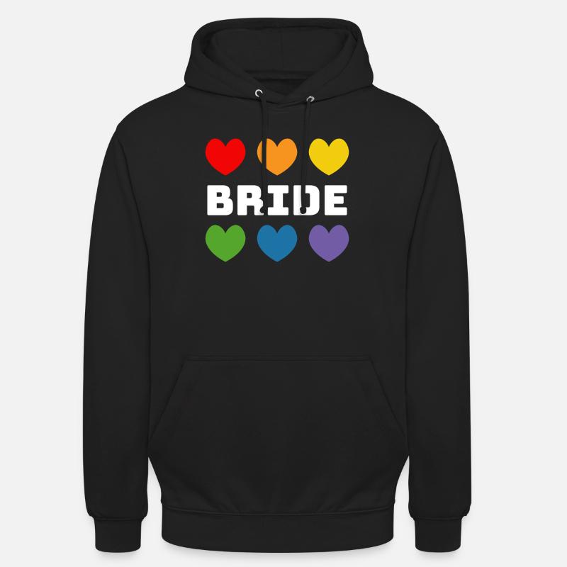 Rainbow heart Bride white - Unisex Hoodie - black