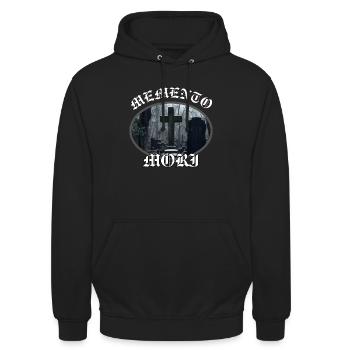 Remember death - Memento Mori - Unisex Hoodie - black - Front - Alina (178cm) & Michal (187cm)