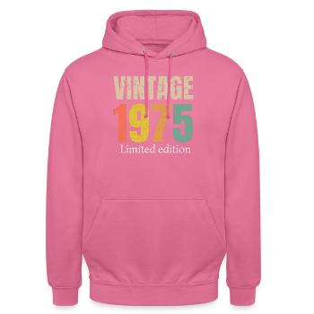 Vintage 1975 Limitierte Auflage - Unisex Hoodie - Pink - Vorne - Alina (178cm) & Michal (187cm)