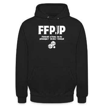 Pétanque, Pétanque-Spieler, Pétanqueur - Unisex Hoodie - Schwarz - Vorne - Alina (178cm) & Michal (187cm)