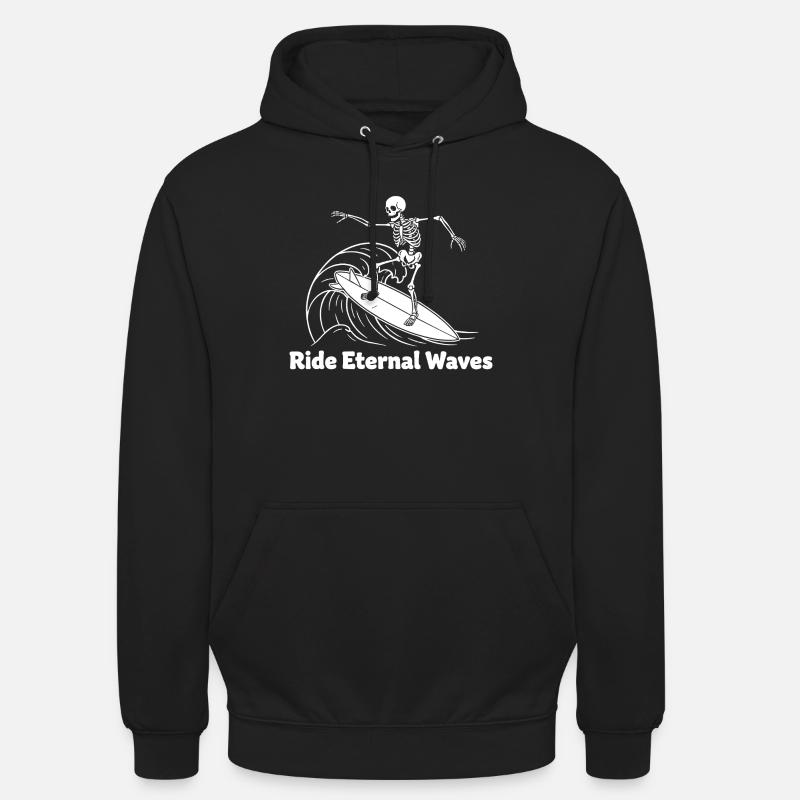 Skeleton Surfer Vagues éternelles - Sweat-shirt à capuche unisexe - noir