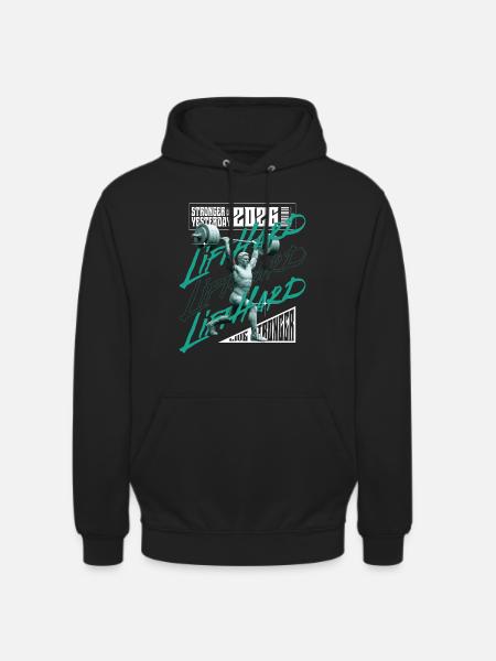 Gewichtheber-Mann, lila-rosa Lichtversion - Unisex Hoodie - Schwarz